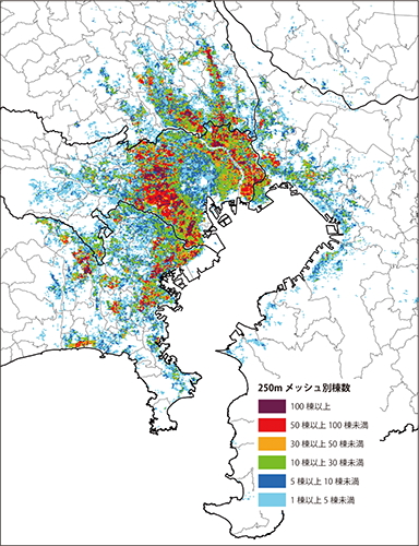 首都直下地震で倒壊する建物